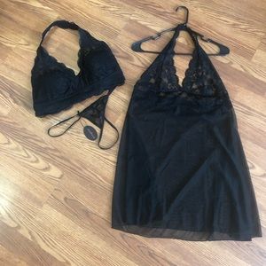 Black 3 piece babydoll